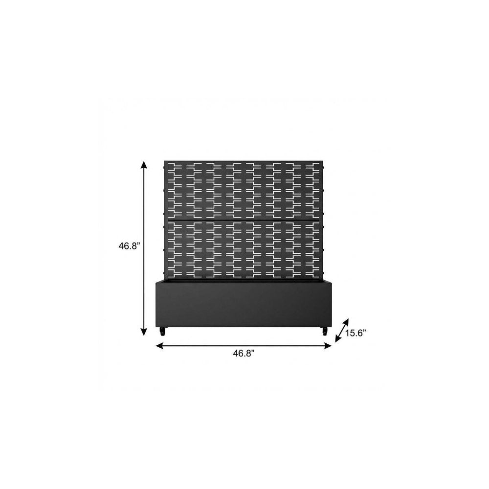 47" X 47" Black Galvanized Metal Rectangular Planter Box