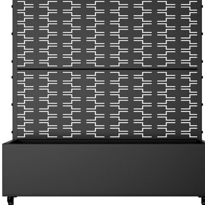47" X 47" Black Galvanized Metal Rectangular Planter Box