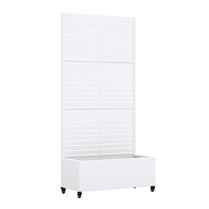 71" X 35" White Galvanized Metal Rectangular Planter Box