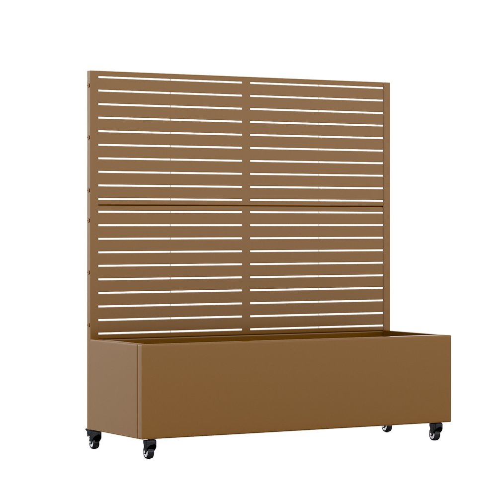 47" X 47" Brown Galvanized Metal Rectangular Planter Box