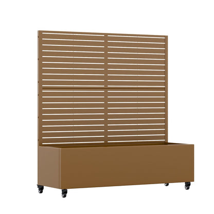 47" X 47" Brown Galvanized Metal Rectangular Planter Box