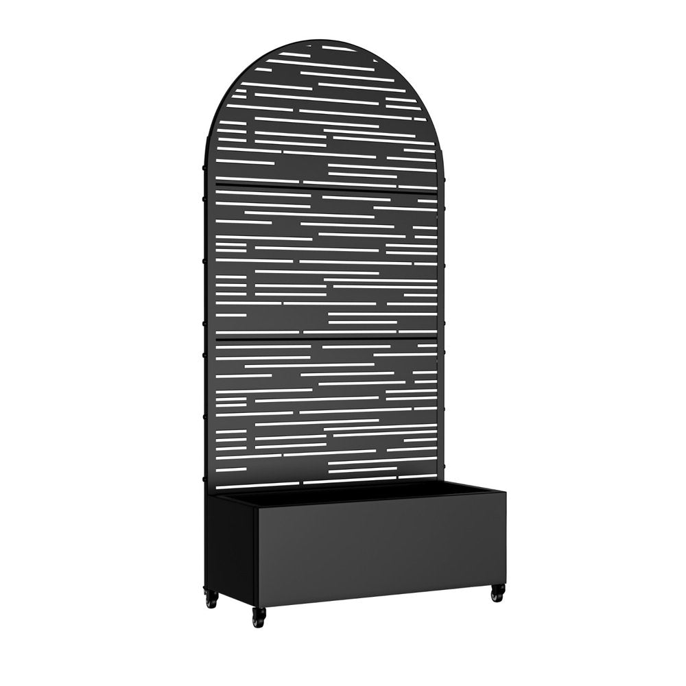 71" X 35" Black Galvanized Metal Rectangular Planter Box