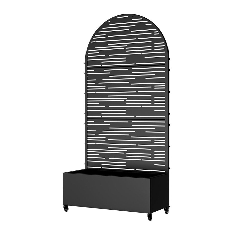 71" X 35" Black Galvanized Metal Rectangular Planter Box