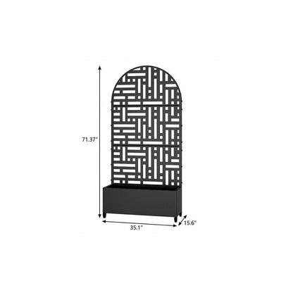 71" X 35" Black Galvanized Metal Rectangular Planter Box
