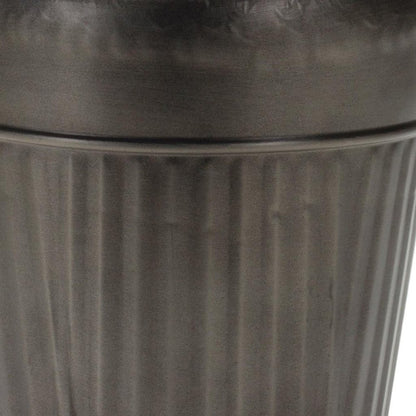Set of Three Pewter Metal 12 Ounce Round Pot Planters