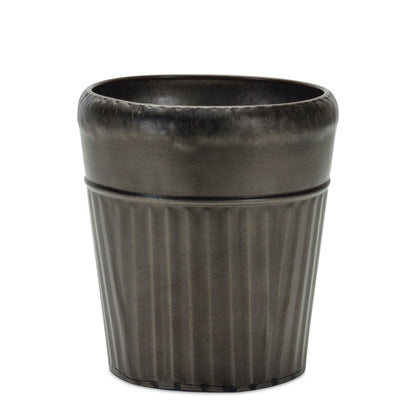 Set of Three Pewter Metal 12 Ounce Round Pot Planters