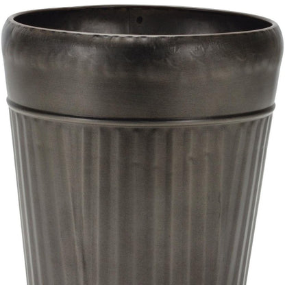 Set of Three Pewter Metal 12 Ounce Round Pot Planters