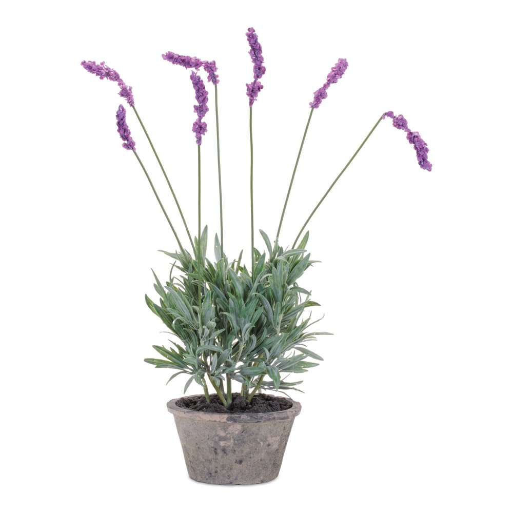 Set of Four 20" Purple Artificial In Round Ash Gray Concrete Pot