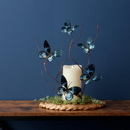 Set of Six 39" Blue Artificial