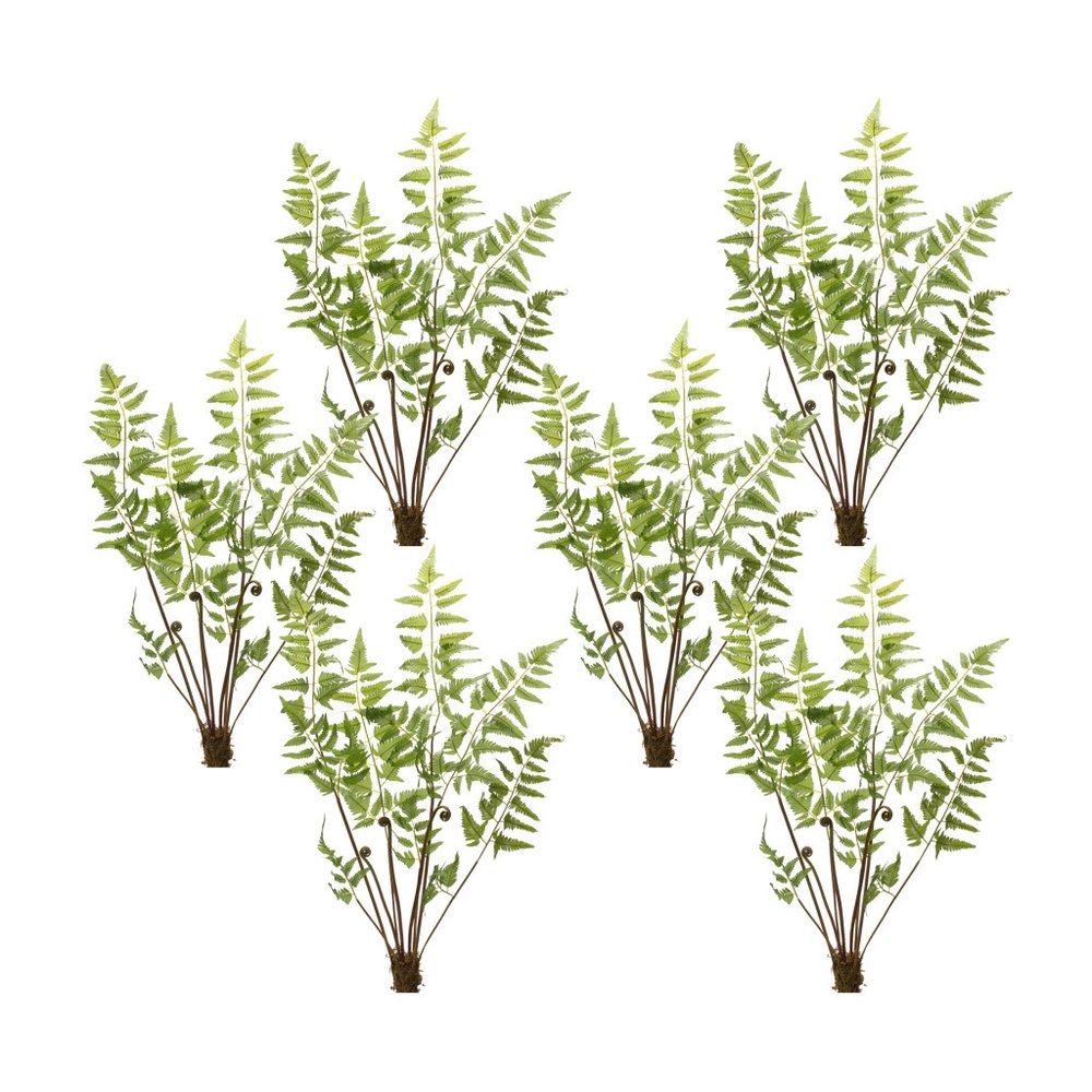 Set of Six 37" Green Artificial Fern Tree
