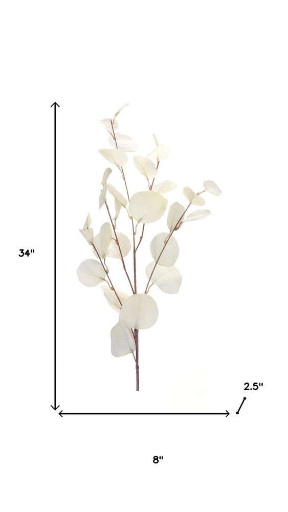 Set of Six 34" White Artificial Eucalyptus Tree
