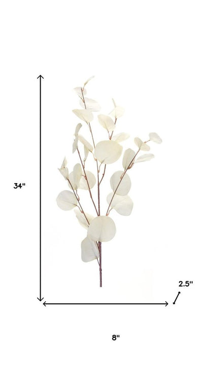 Set of Six 34" White Artificial Eucalyptus Tree