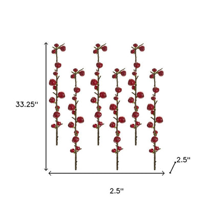 Set of Six 33" Red Artificial