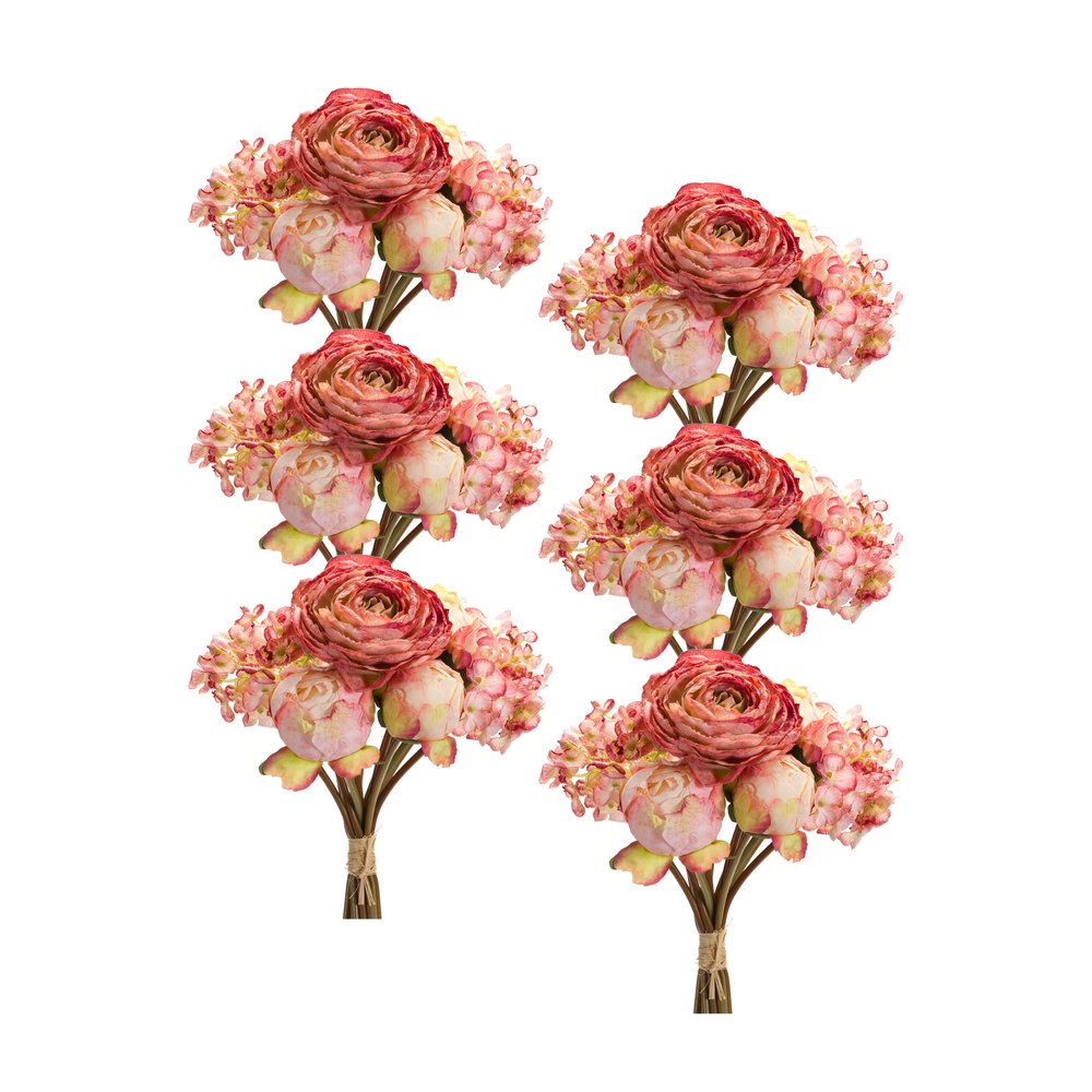 Set of Six 17" Pink Artificial