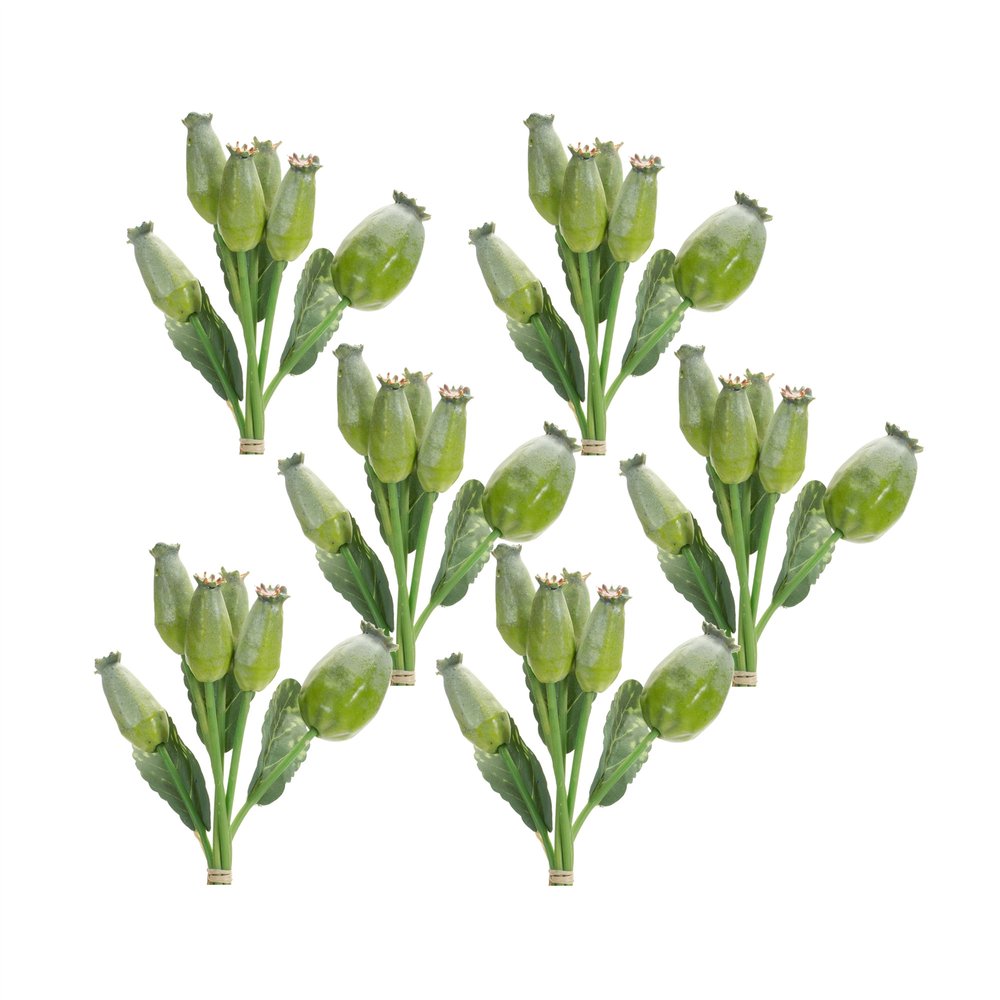 Set of Six 10" Green Artificial