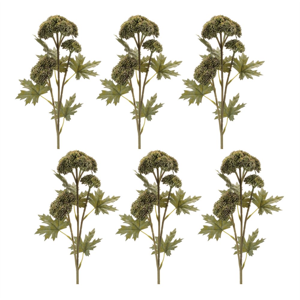 Set of Six 3" Green Artificial