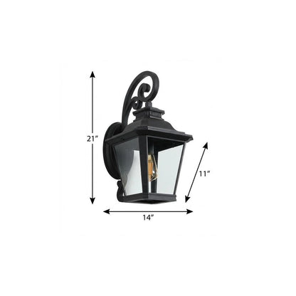 Black Transparent Outdoor Hanging Light With Clear Shades