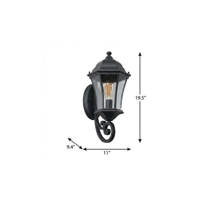 Black Transparent Outdoor Hanging Light With Clear Shades