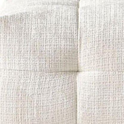 36" Beige and Black Chenille Tufted Pouf Ottoman
