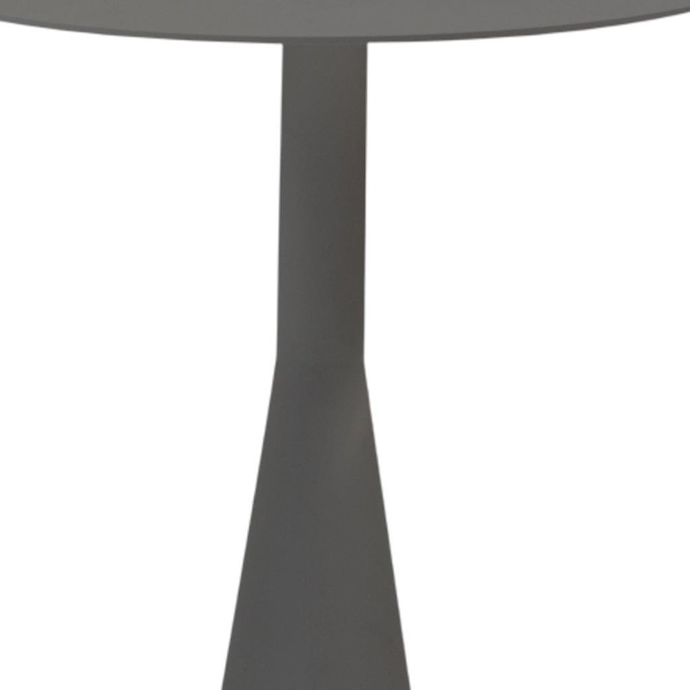 20" Dark Gray Aluminum Round Outdoor Side Table