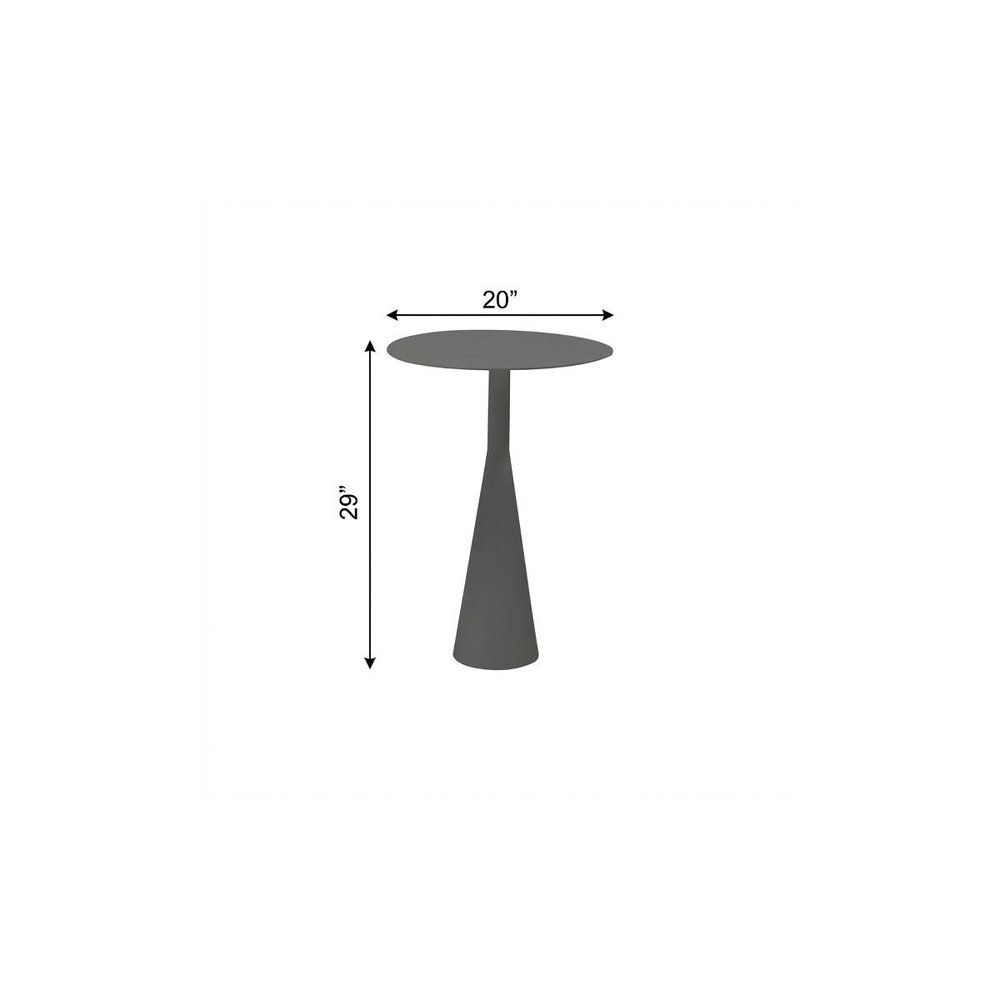 20" Dark Gray Aluminum Round Outdoor Side Table