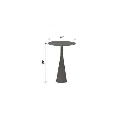 20" Dark Gray Aluminum Round Outdoor Side Table
