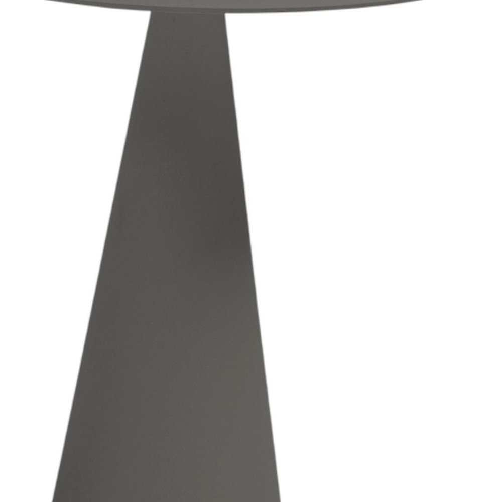 20" Dark Gray Aluminum Round Outdoor Side Table