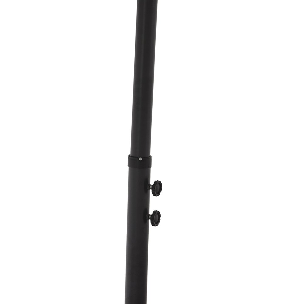 97" Gray Polyester Hexagonal Cantilever Patio Umbrella with Stand