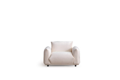 47" White Velvet Arm Chair