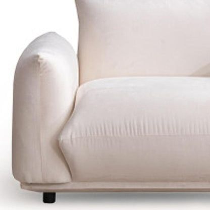 47" White Velvet Arm Chair