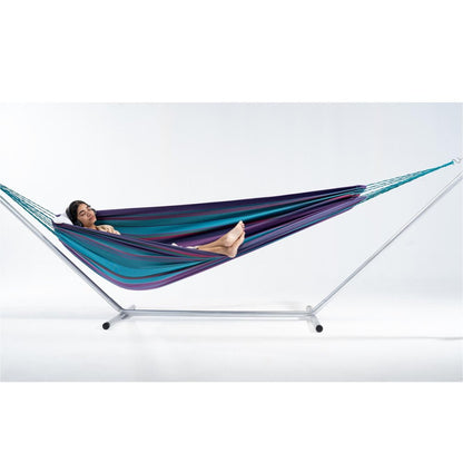 Blue And Purple Striped Single Spreader Bar Hammock