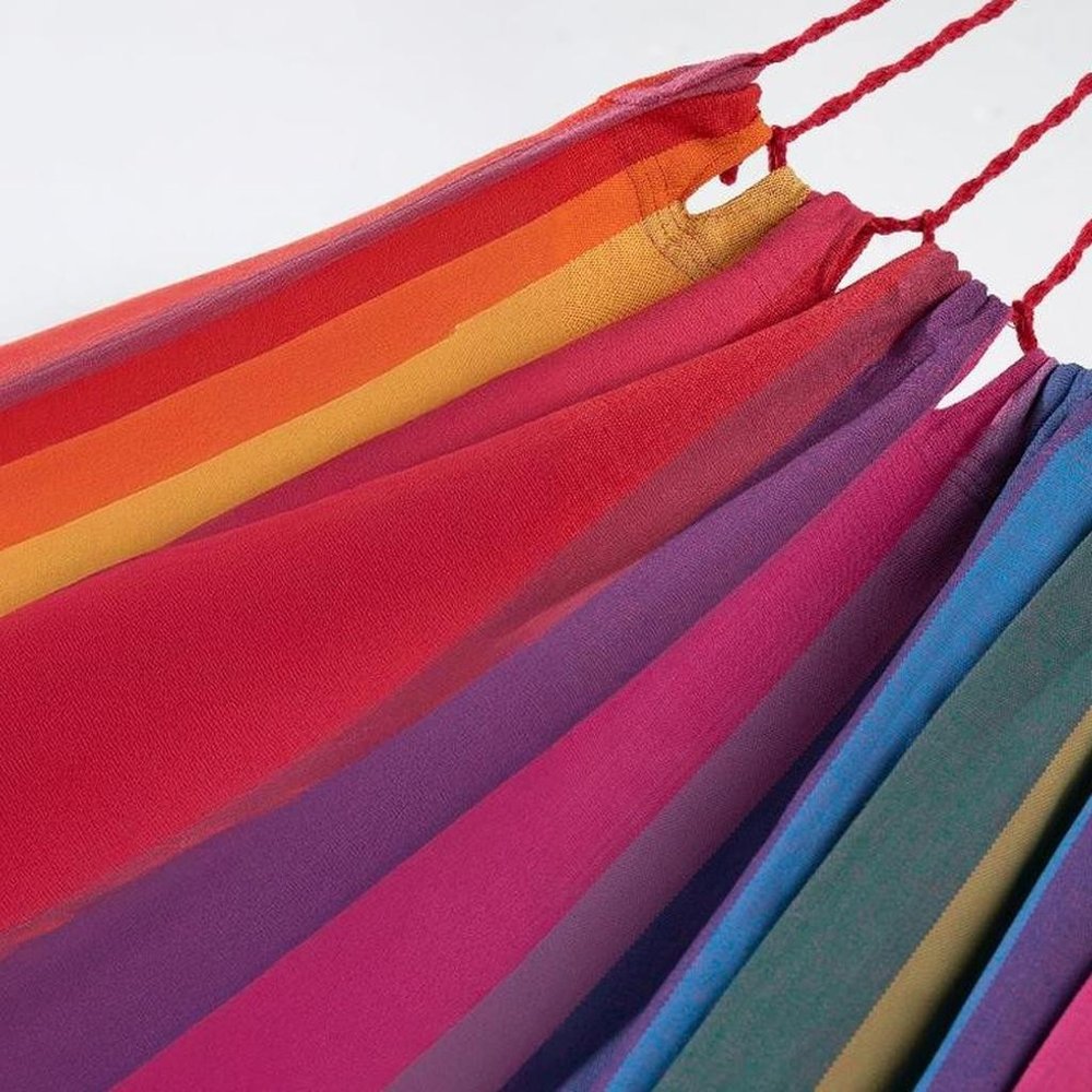 Pink Lavender Striped Single Spreader Bar Hammock