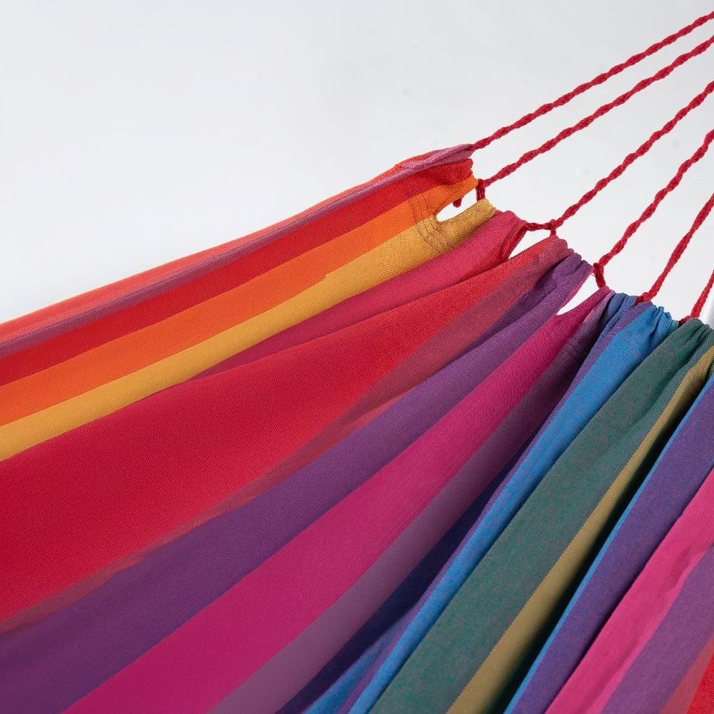 Pink Lavender Striped Single Spreader Bar Hammock
