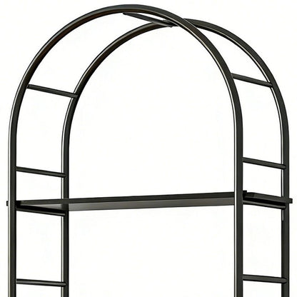 72" Black Wood Adjustable Three Tier Etagere Bookcase