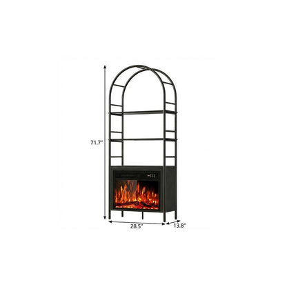 72" Black Wood Adjustable Three Tier Etagere Bookcase