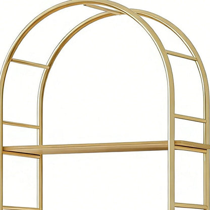 72" White Wood Adjustable Three Tier Etagere Bookcase