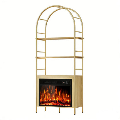72" White Wood Adjustable Three Tier Etagere Bookcase
