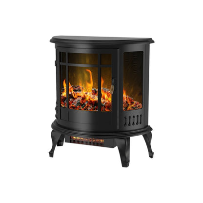 23" Black Metal Electric Fireplace