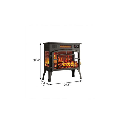 23" Black Metal Electric Fireplace