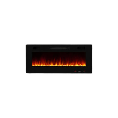 36" Black Metal Electric Fireplace