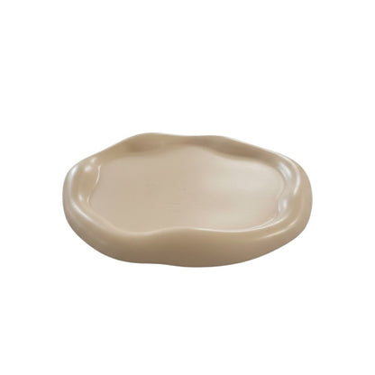 7" Pale Pink Resin Handmade Round Trinket Tray