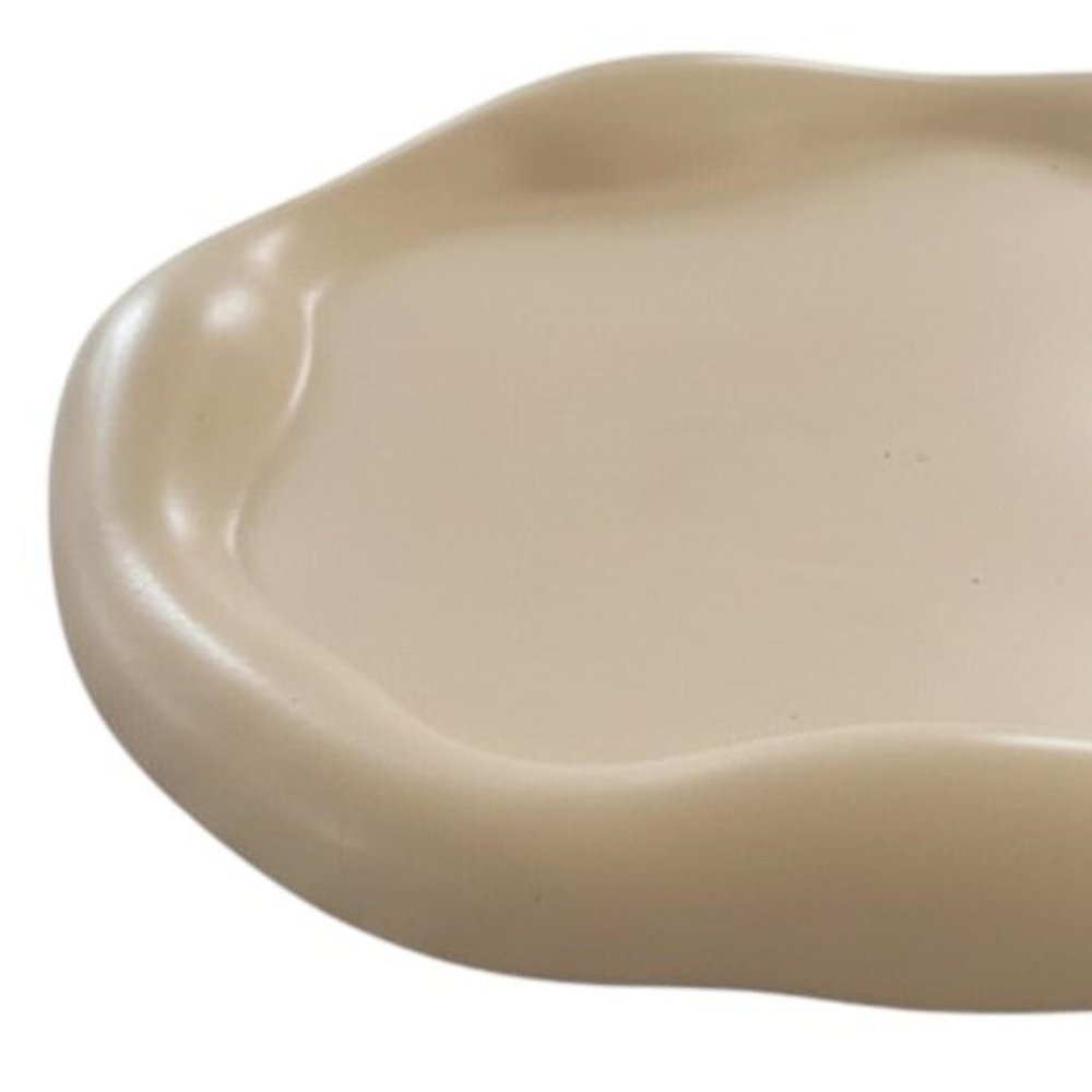 7" Pale Pink Resin Handmade Round Trinket Tray