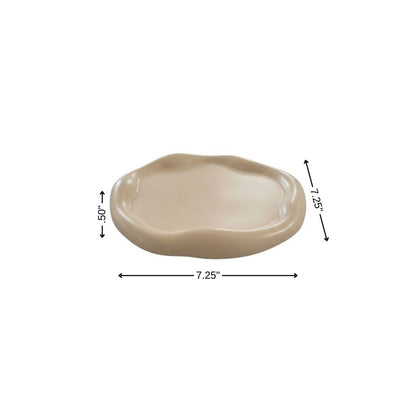 7" Pale Pink Resin Handmade Round Trinket Tray