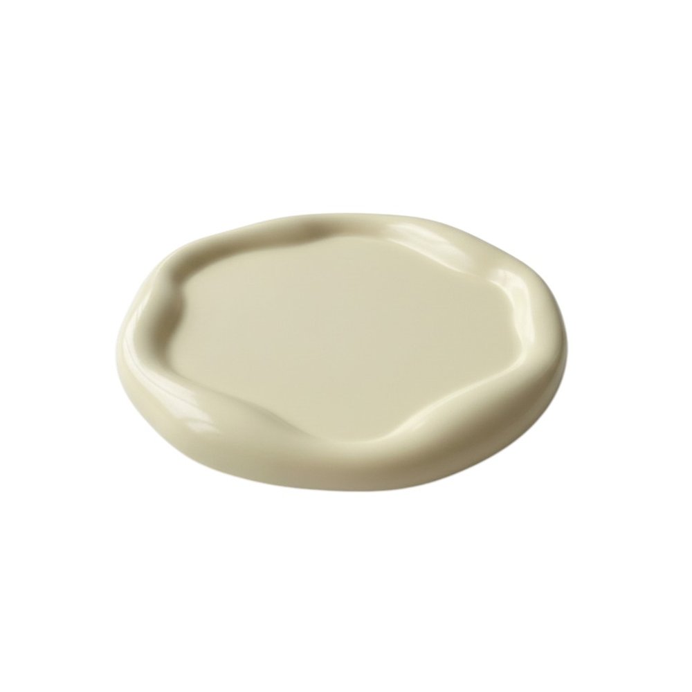 7" Pale Pink Resin Handmade Round Trinket Tray