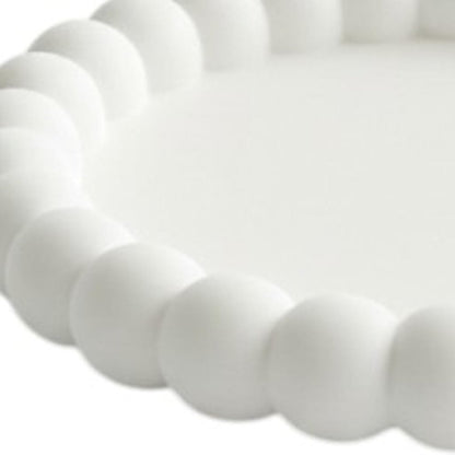 6" Pink And White Resin Marbleized Handmade Round Trinket Tray