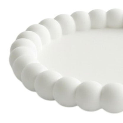 6" Pink And White Resin Marbleized Handmade Round Trinket Tray