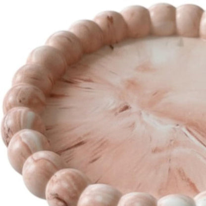 6" White Resin Handmade Round Trinket Tray