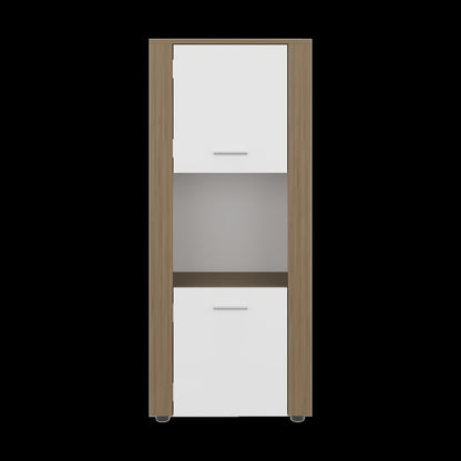 53" Beige Wood One Tier Bookcase with One Door