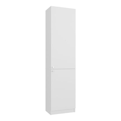 71" White Wood One Tier Bookcase with One Door