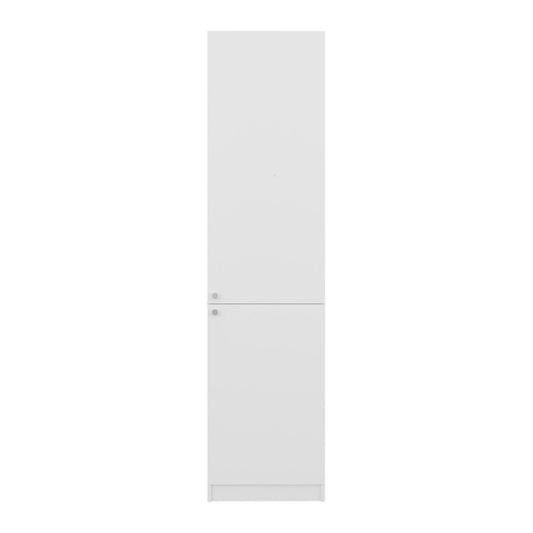 71" White Wood One Tier Bookcase with One Door